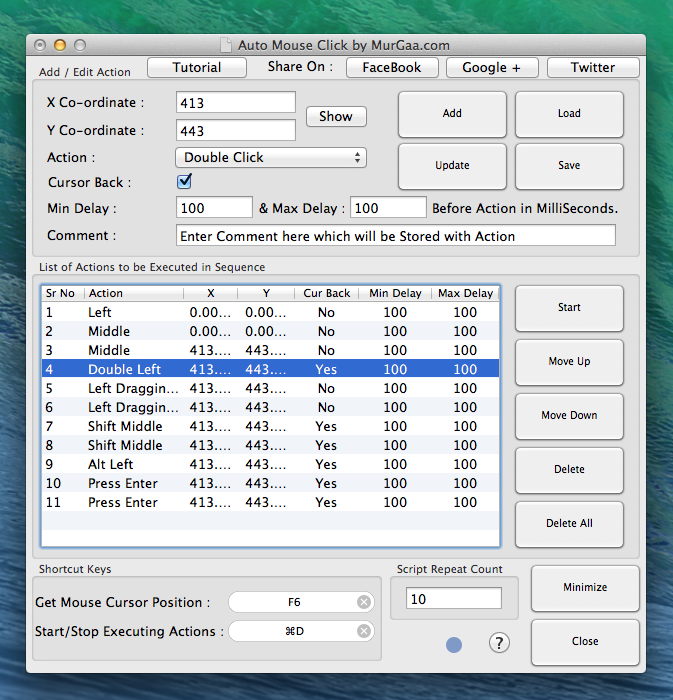 Screenshot of Macintosh Automation Tool with Script Editor