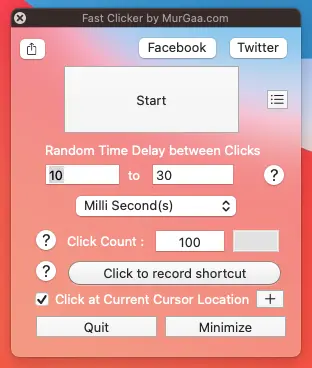 Mac Mouse Clicker with Keyboard Shortcut