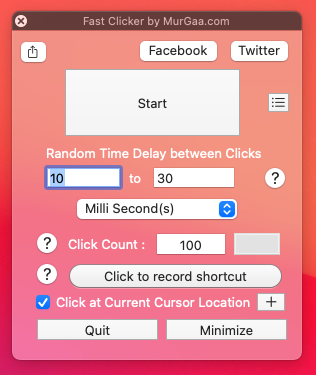 autoclicker with keyboard clicks