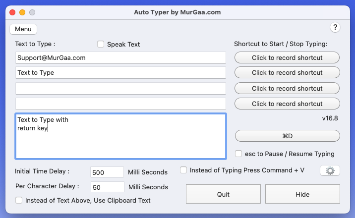 Mac Auto Typer Software Utility for automated typing on Keyboard