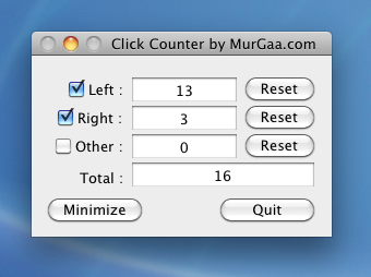 Screen of Mac Click Counter